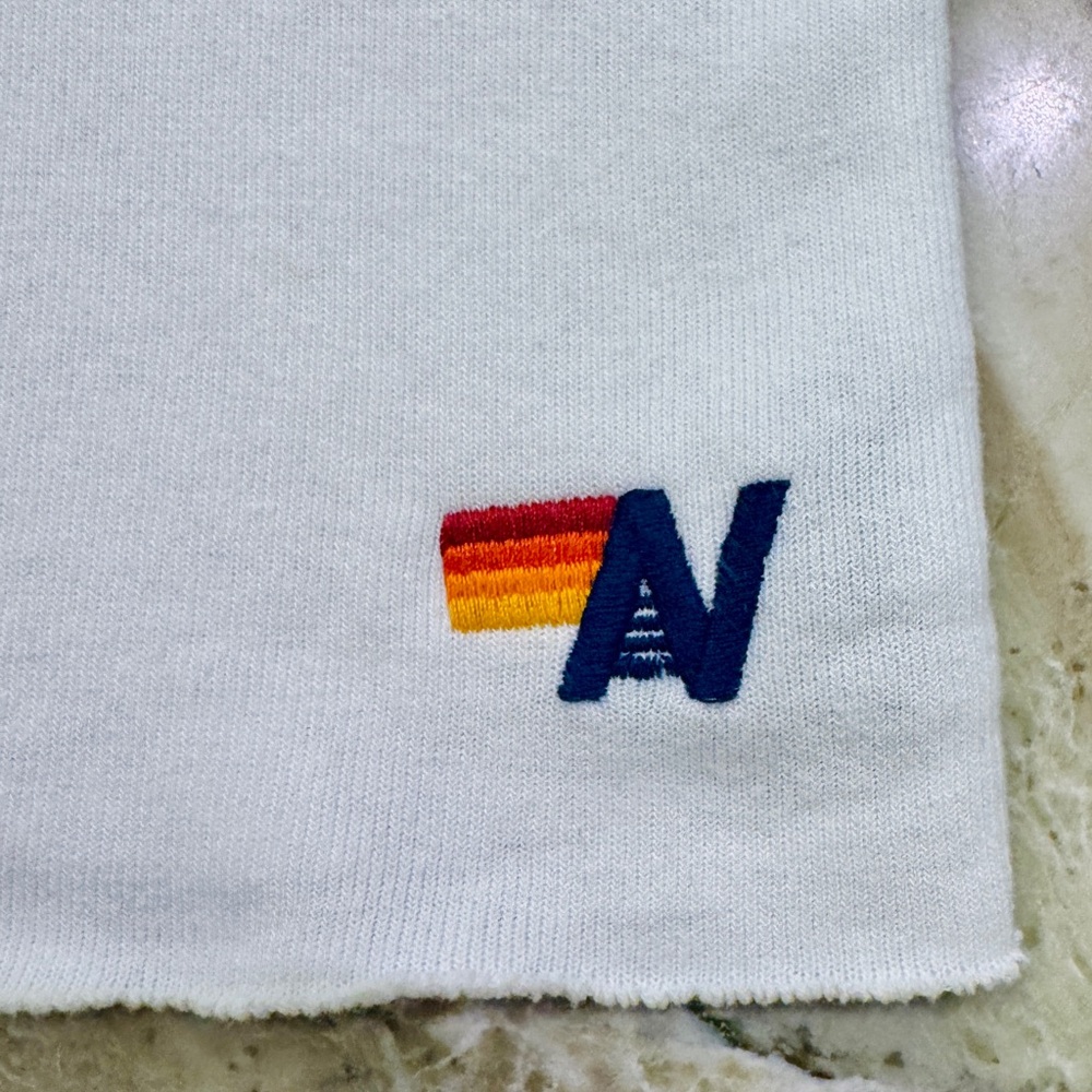 Aviator Nation White Cropped Lightning Bolt Sweatshirt RARE - Medium - Picture 6 of 7